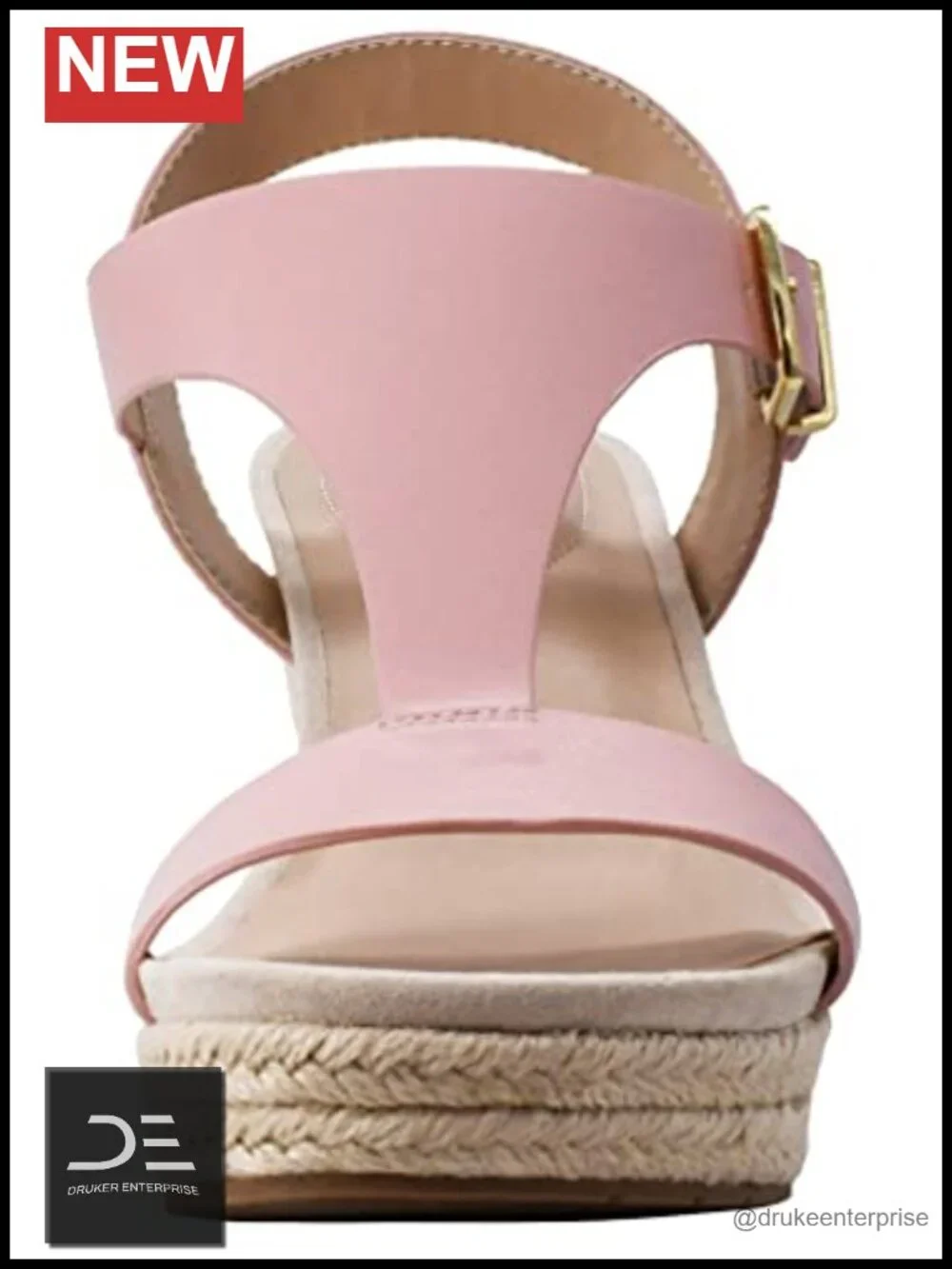 Espadrille Wedge Sandals with Buckle Closure & Cushioned Footbed